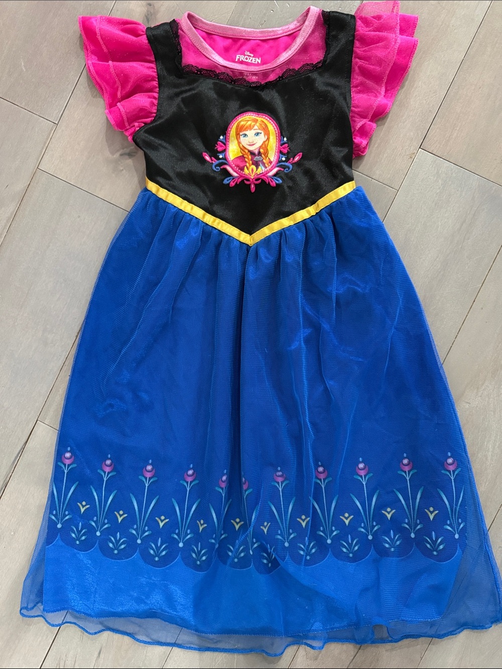 Disney Anna Costume Dress in Pink, Black & Blue